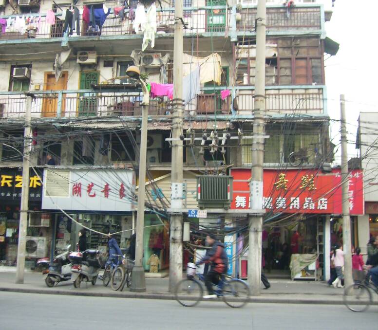 Music College Road: Typical apartment living in Wuhan, China. 