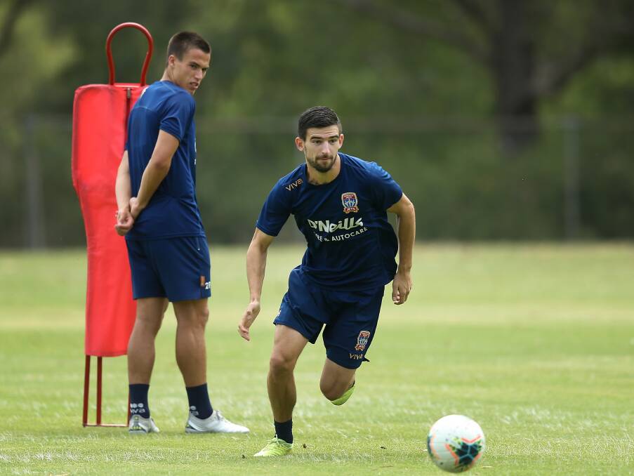 ON THE BALL: Jets midfielder Steve Ugarkovic has gone back to basics with his training during the A-League hiatus. Picture: Marina Neil