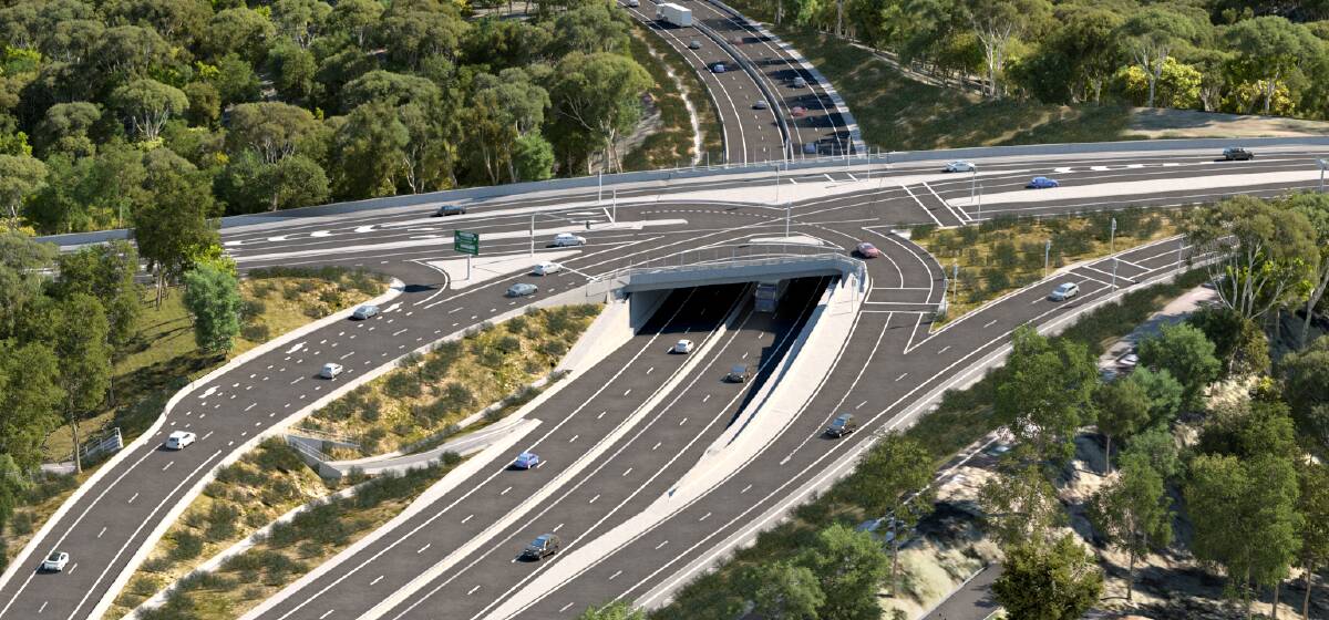 NEW DESIGN: An artist's impression of the McCaffrey Drive interchange. Source: Transport for NSW