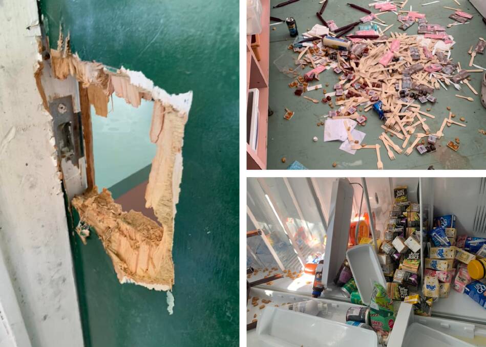 The canteen was trashed in the school holidays. Pictures from Facebook