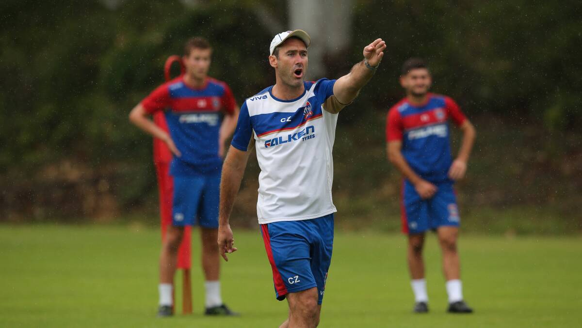 CHANGE: Assistant coach Clayton Zane at Newcastle Jets training in April. Picture: 