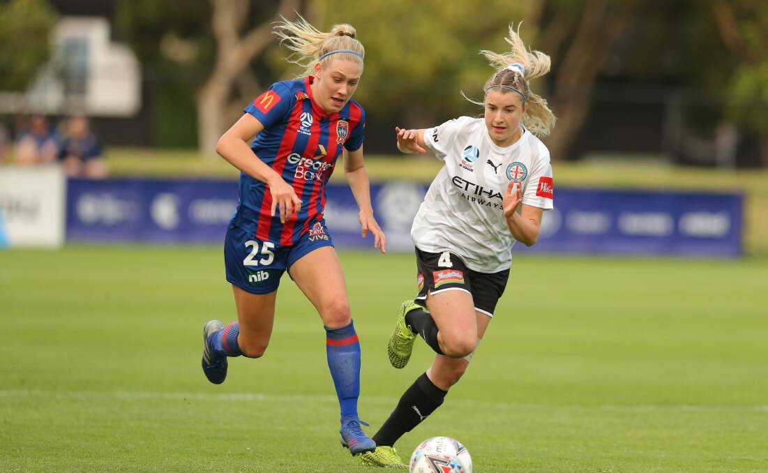 STRIKE WEAPON: Opening round scorer Teigan Collister caused Melbourne City trouble in the Jets' first game. Picture: Max Mason-Hubers