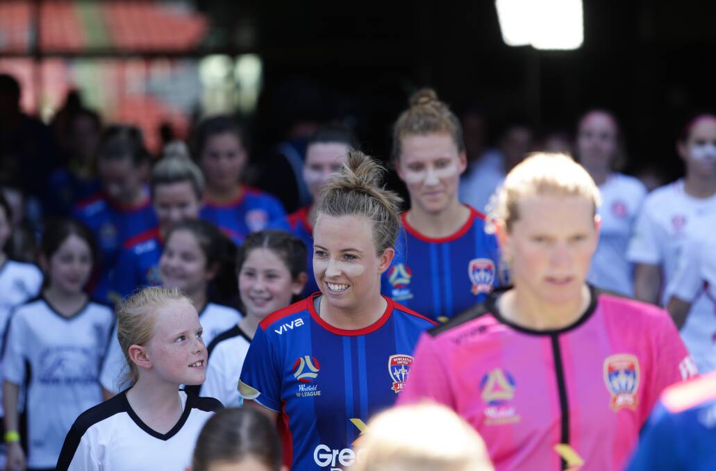 ELITE CLUB: Long-serving Jets defender Hannah Brewer is set to play her 100th W-League match on Saturday. Picture: Jonathan Carroll