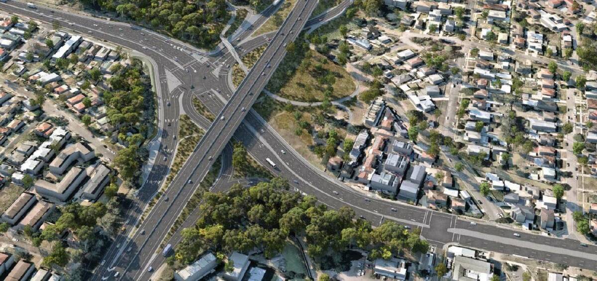 CHANGES: An artist's impression showing the bypass's northern interchange at Jesmond.