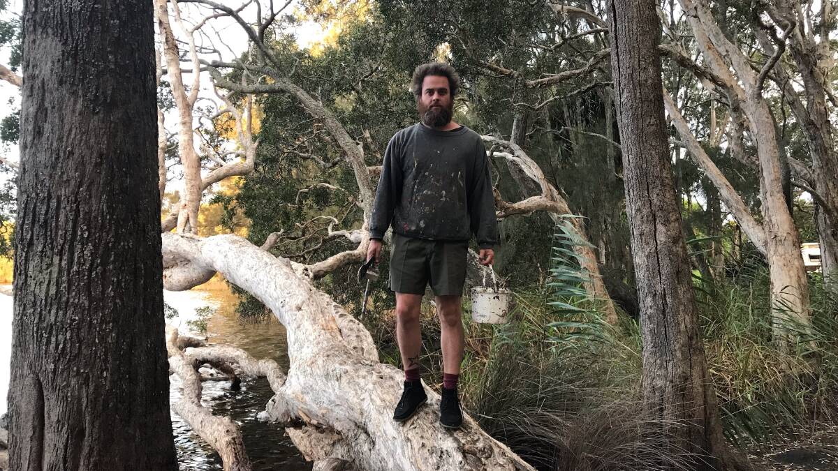 ESCAPE: Artist James Drinkwater at Myall Lakes. Picture: Supplied