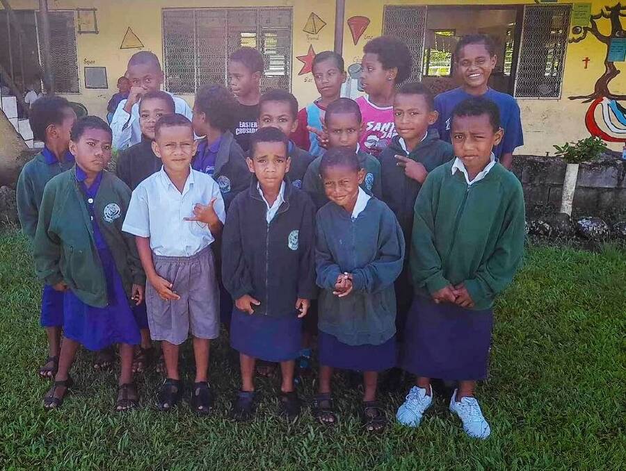 Students in Fiji impressed with their new uniforms, pictures supplied