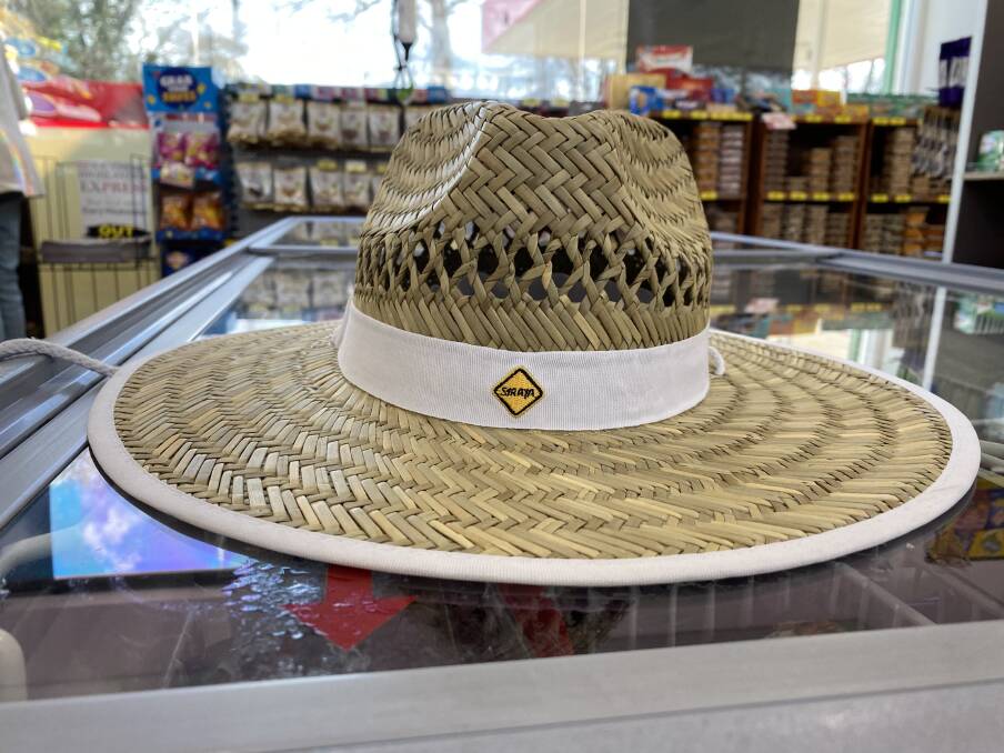 Hendry hung the hat on the petrol station's sunglasses rack. Photo: Briannah Devlin. 
