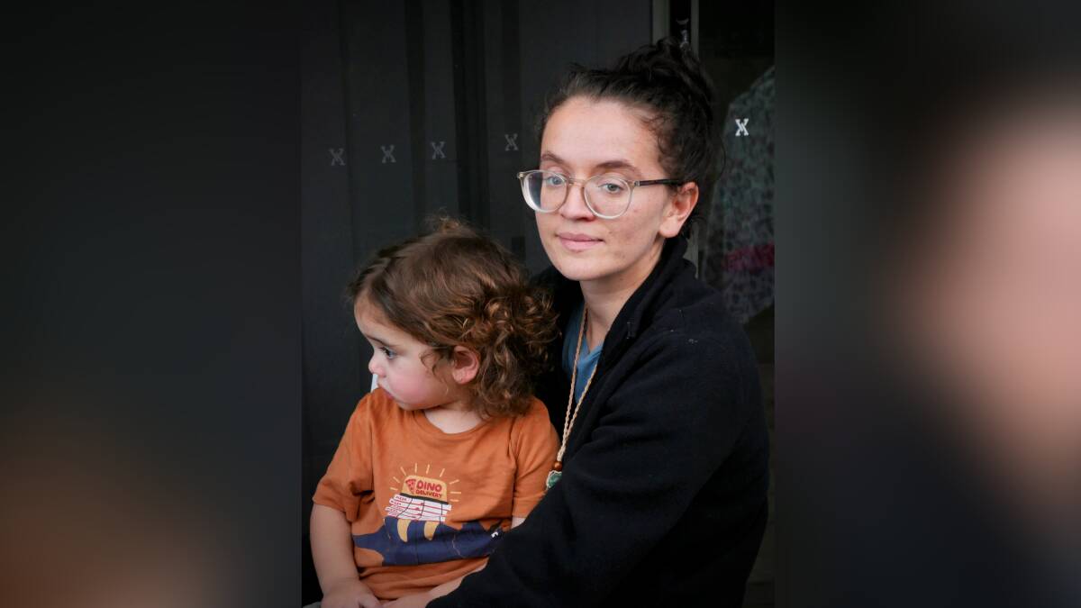 Homeless pandemic: Wiradjuri woman Christy Stewart, 27, with her youngest son, Elias. Pictures: Fleur Connick
