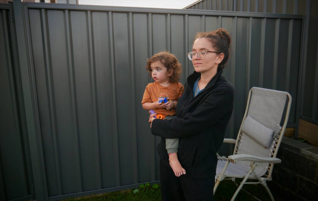 Wiradjuri woman Christy Stewart, 27, with her youngest son, Elias. Picture: Fleur Connick