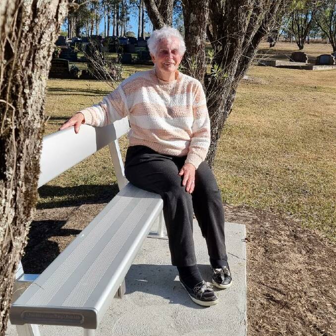 Judy McCarthy has donated a pair of bench seats to the Gloucester Cemetery to give back to the community and to assist others. Picture supplied. 