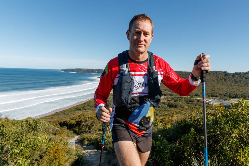 Mr Hoult hiked non-stop laps of the hill into Glenrock until he reached just over the equivalent elevation of Mount Everest. Picture: Max Mason-Hubers