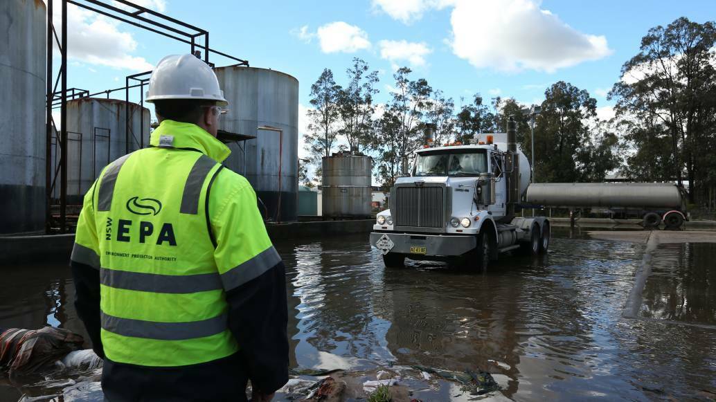 The Environment Protection Authority during a clean-up operation at the Truegain site near Rutherford.
