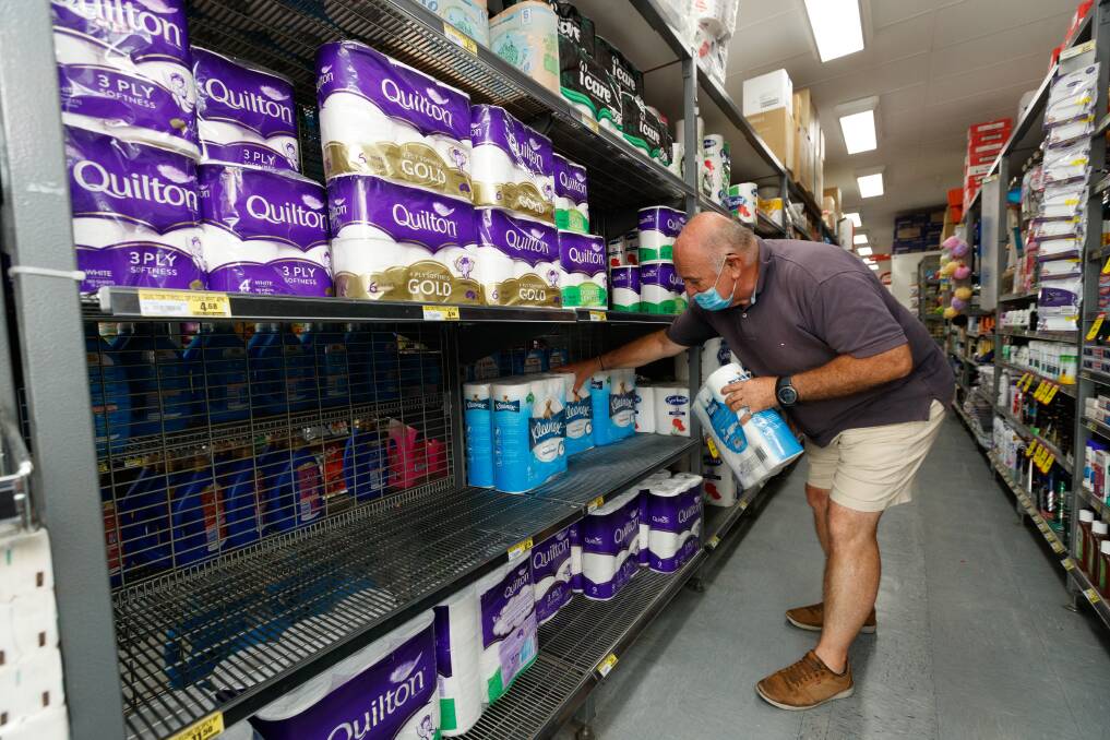 SHORTAGES: George Kiriakidis, owner of Nina's IGA at Hamilton, has been forewarned about another round of toilet paper shortages. Picture Max Mason-Hubers