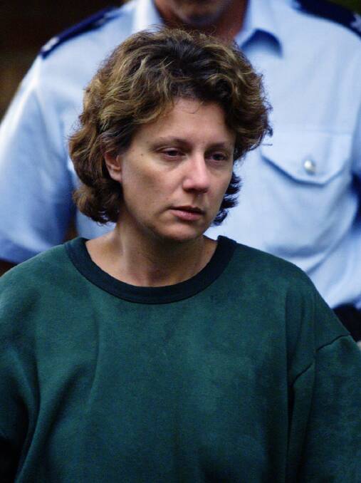 Kathleen Folbigg pictured in April, 2004, leaving Maitland Court after being refused bail. Picture by Anita Jones