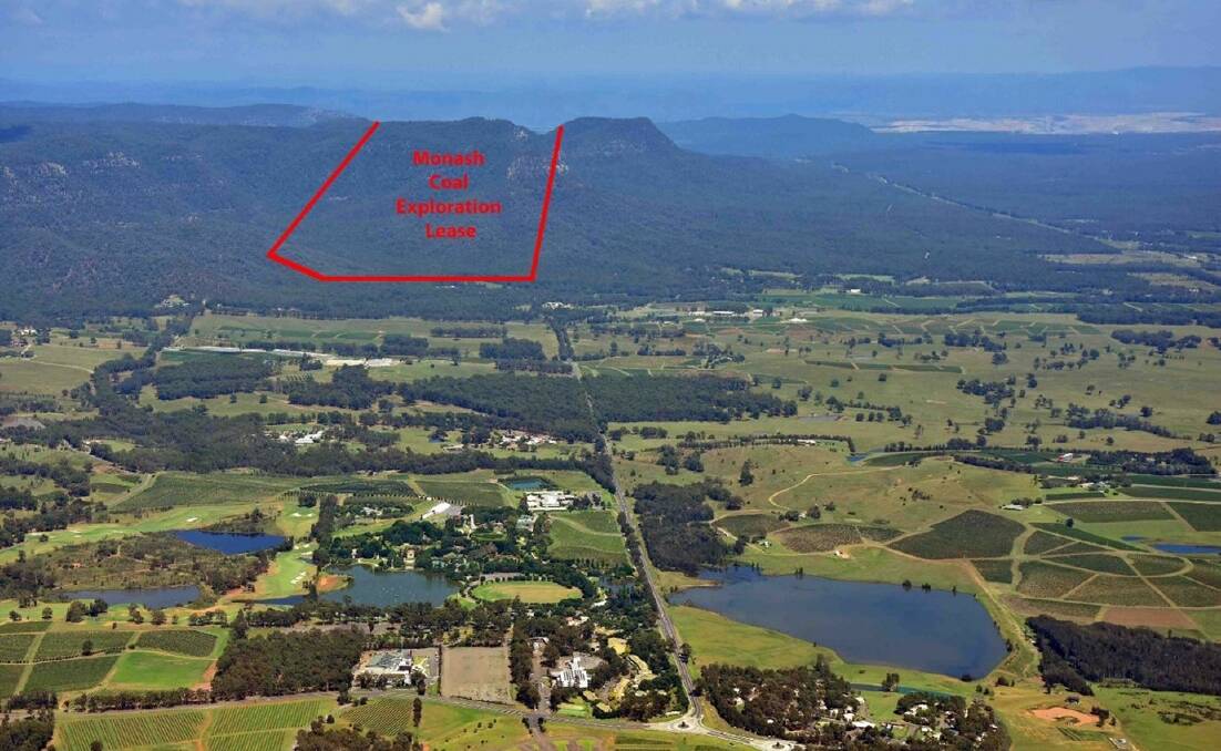 #NoNewMinesInOurVines: An aerial depicting the location of Yancoal's proposed exploration license.