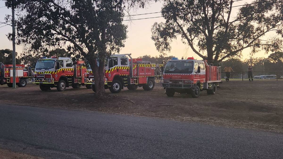 NSW Rural Fire Service staging area. Picture by Selwyn Cox