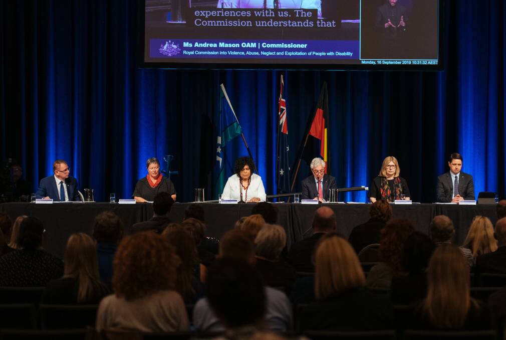 The Disability Royal Commission panel, pictured at the first sitting in 2019. Picture: Supplied.