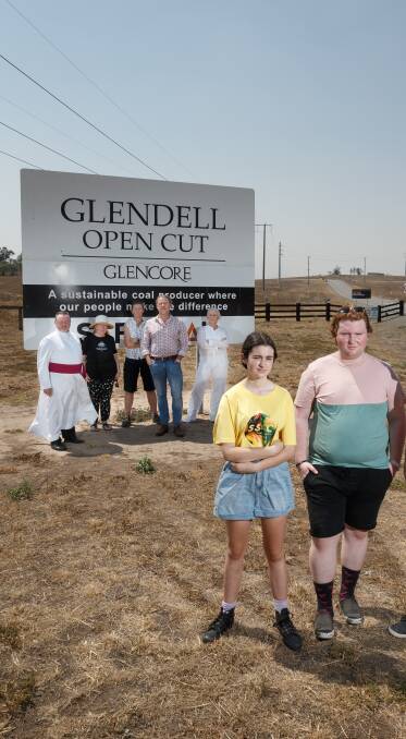 OPPOSED: Youth and elders against the expansion of Glendell Open Cut coal mine. Picture: Max Mason-Hubers