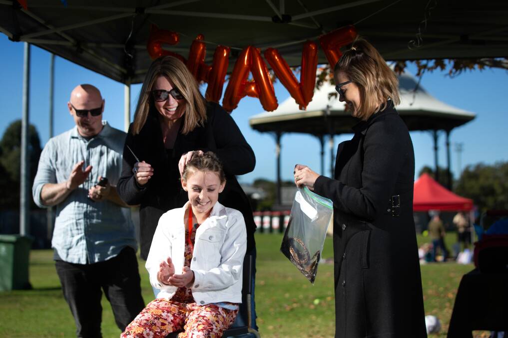 Sharne Hall got the all-clear from police to stage her daughter Edie's 'Greatest Shave' at Lambton Park - minus the crowd.