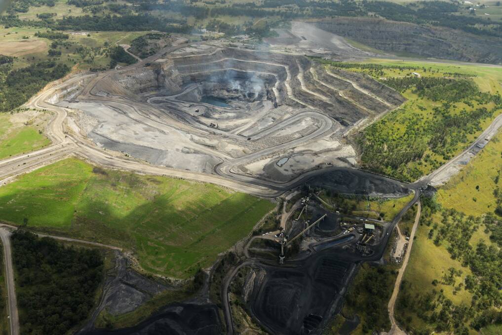 Muswellbrook Open Cut Mine from the air. Picture: Jonathan Carroll