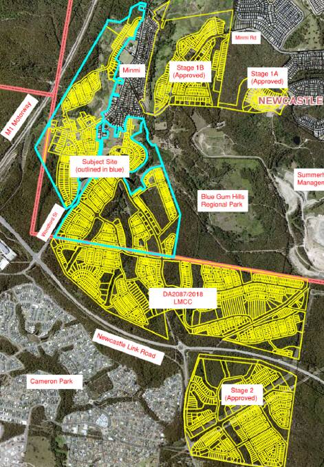 Substantial: A map showing the total area of Winten Property's proposed Minmi Estate. Picture: Supplied