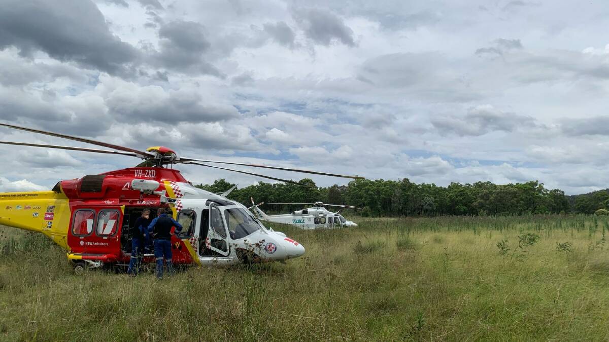 Two flown to John Hunter after motorcycle collides with kangaroo