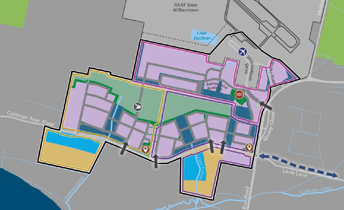 Williamtown's proposed Special Activation Precinct outlined in the draft master plan.