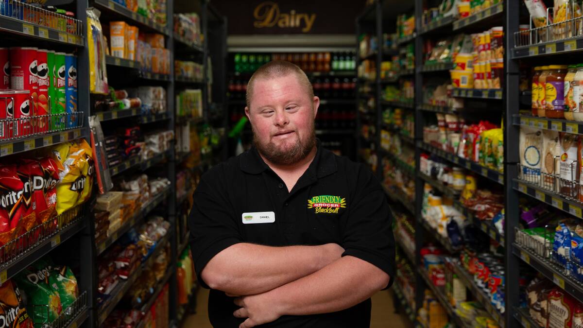Daniel Burgess wants to work at The Friendly Grocer everyday. 