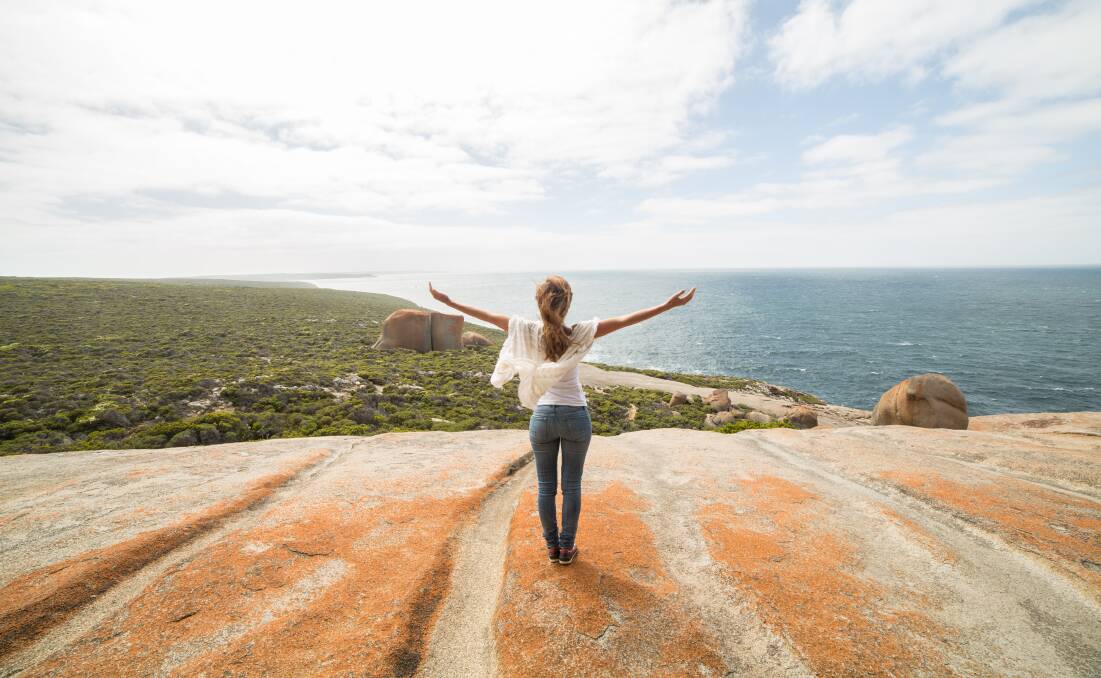 The view from here: Remarkable Rocks, Kangaroo Island. Picture: Getty images