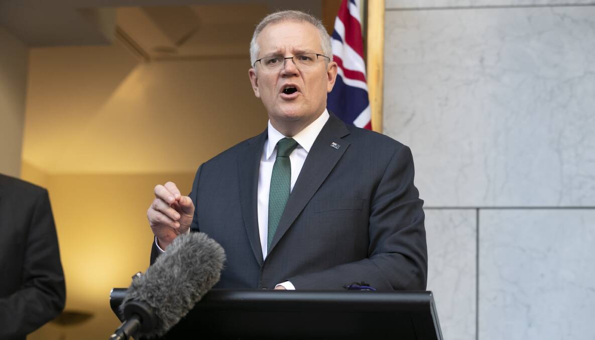 Scott Morrison says children won't be included in Australia's vaccination targets. Picture: Keegan Carroll