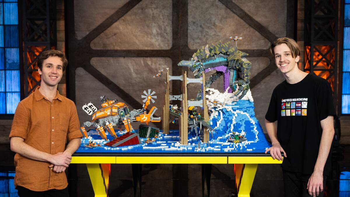 Lego Masters: Their monster versus crab build made Joss and Henry Woodyard winners. Picture: Supplied 
