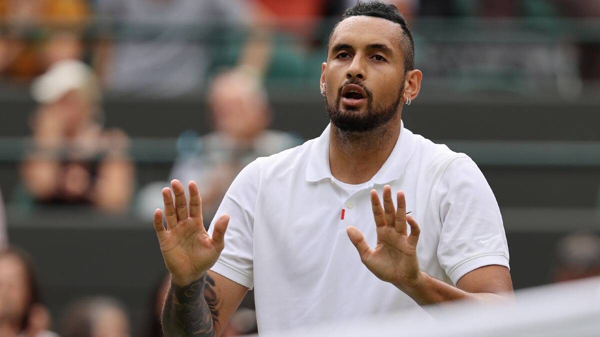 Nick Kyrgios at Wimbledon in 2021. Picture: Getty Images