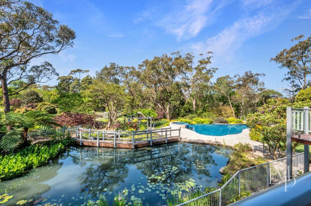 The idyllic grounds include a pond filled with lily pads and koi fish. Picture supplied