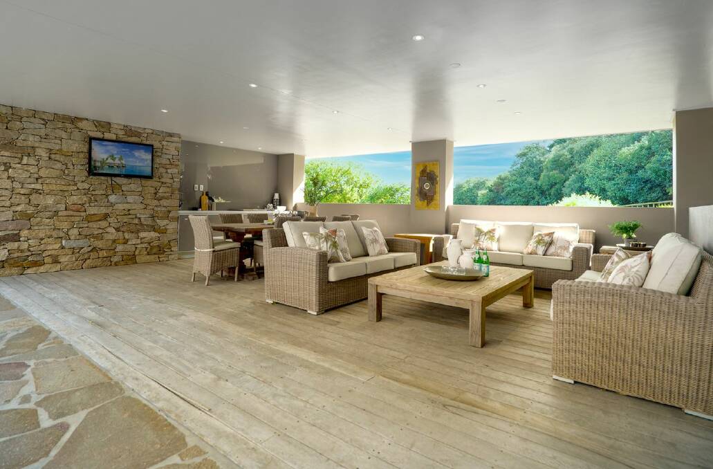 The poolside pavilion has a built-in barbecue and kitchen. Picture supplied