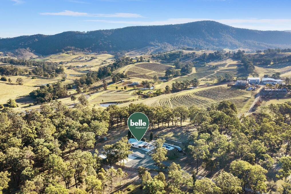 The property is set among native trees and offers views across the surrounding mountain ranges and vineyards. Picture supplied