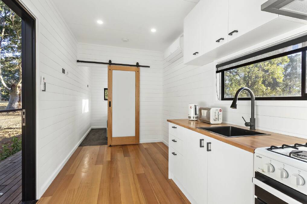 The self-contained tiny houses include a kitchenette, bathroom, living area and bedroom. Picture supplied