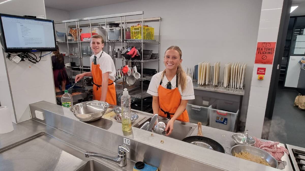 Hunter Valley Grammar School students prepared meals for the Hunter Food Relief. Picture supplied