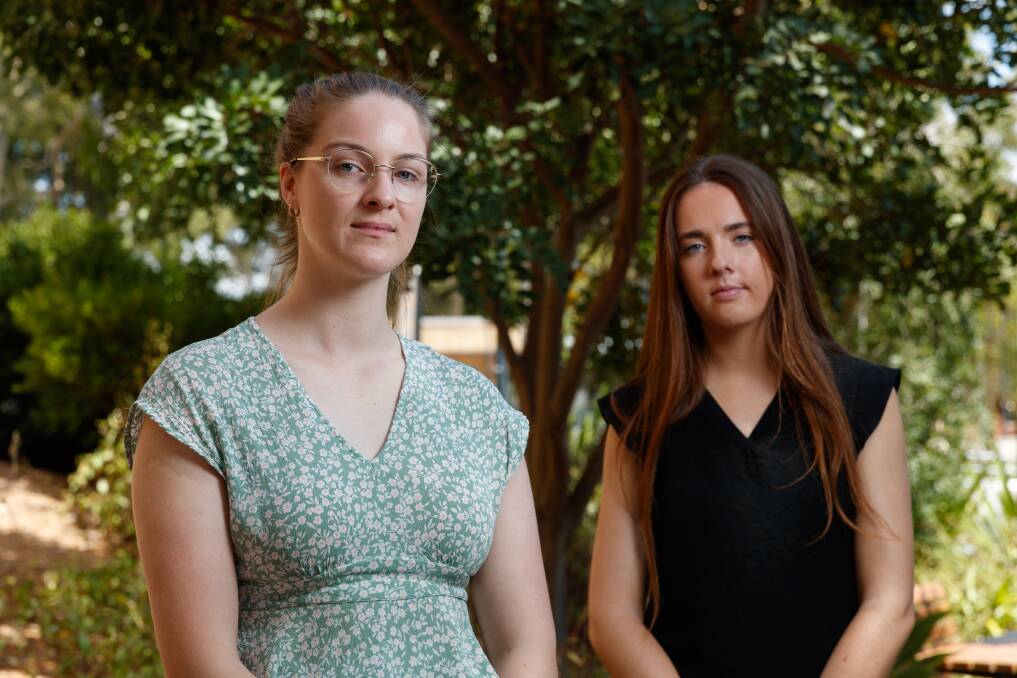 University of Newcastle Students' Association president Georgie Cooper and vice president Summer Harrison want students to be safe during orientation week. Picture by Max Mason-Hubers