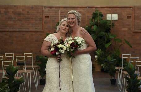 The wedding of Rebecca Hickson and Sarah Turnbull at 48 Watt Street in 2018. Picture supplied