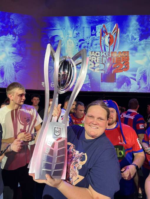 Jessica Marvig with the NRLW premiership trophy. Picture supplied 