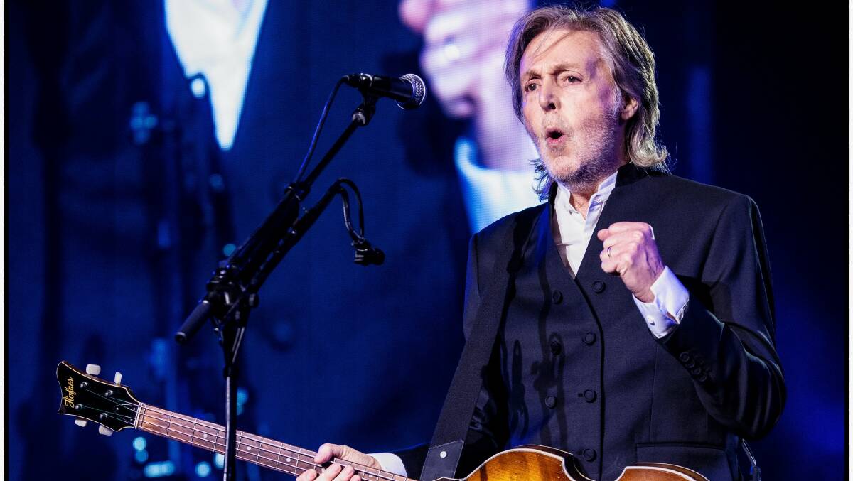 Paul McCartney performing in Adelaide on Wednesday. Picture by MPL 3