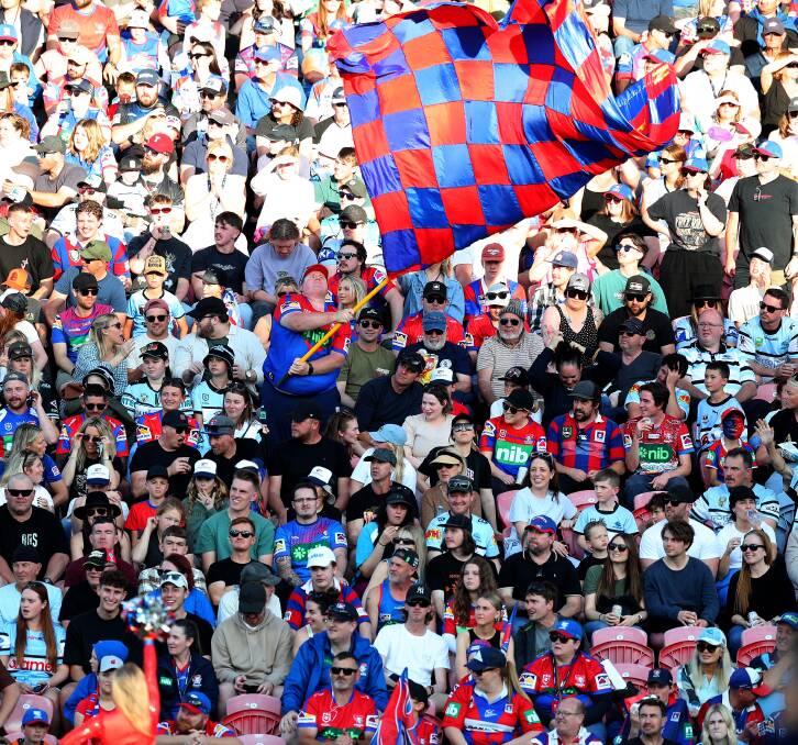 A capacity crowd flocked to McDonald Jones Stadium for the clash between Newcastle Knights and Cronulla on Sunday August 27. Picture by Peter Lorimer 