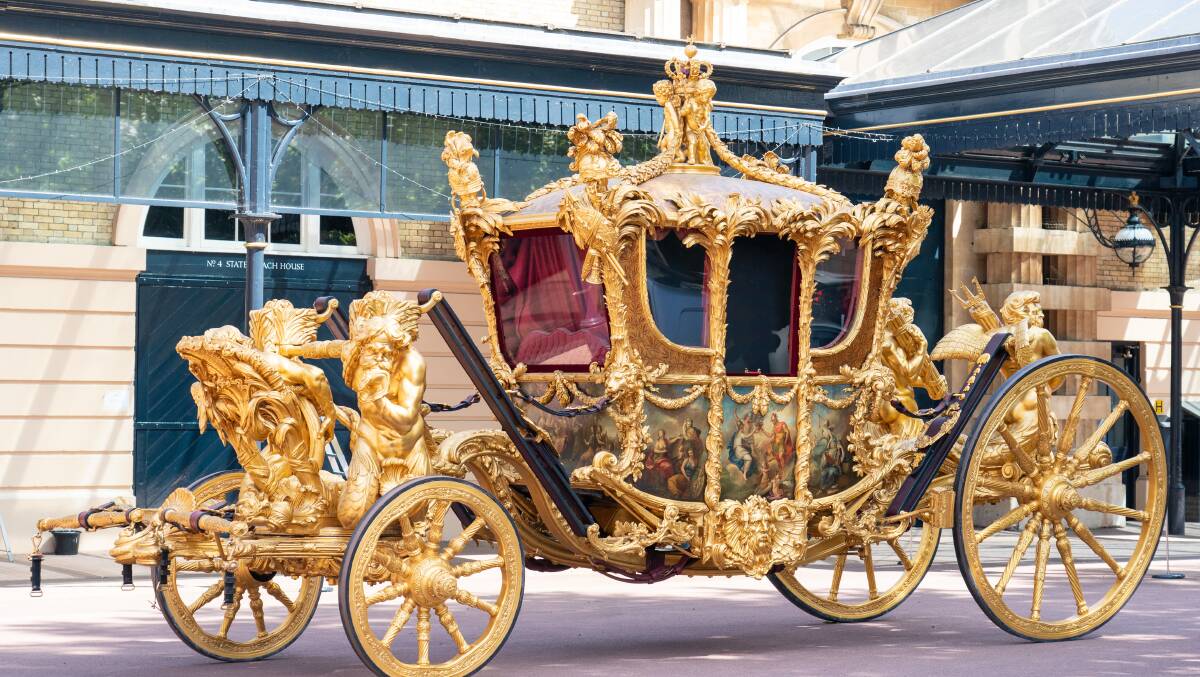 The Gold State Coach that will take the newly crowned King Charles III and Queen Camilla back to Buckingham Palace. Picture by The Royal Household.