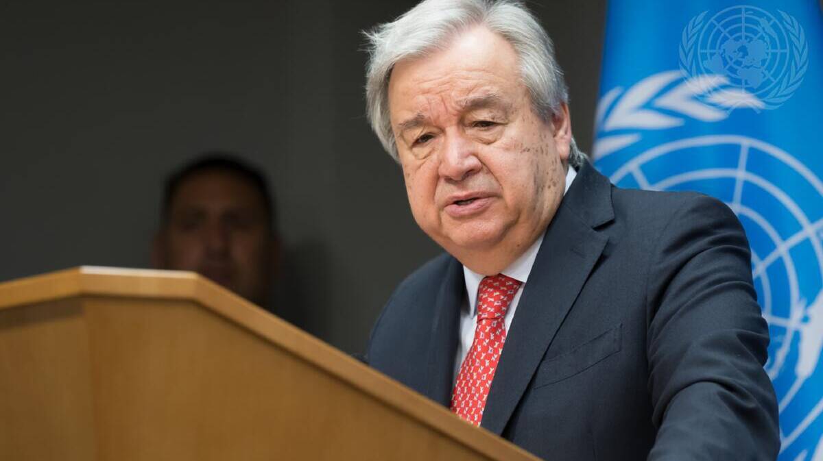 UN Secretary-General Antnio Guterres speaks as new data confirms this July will be the hottest month ever in recorded history. Picture by UN Photo/Mark Garten