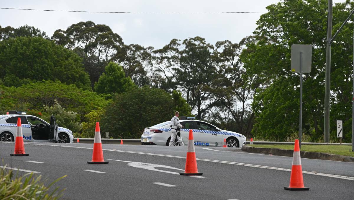 Police on the Bruxner Hwy during an operation at Wollongbar on Thursday. Picture by Cathy Adams