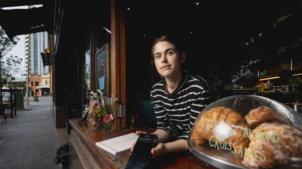 Bank Corner Espresso Bar owner, Alyssa Salamon, has debated placing customer surcharges to offset merchant fees. Picture Marina Neil. 