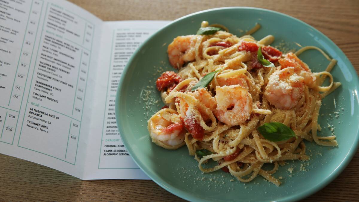 From the Diner. King Prawn Linguine.
