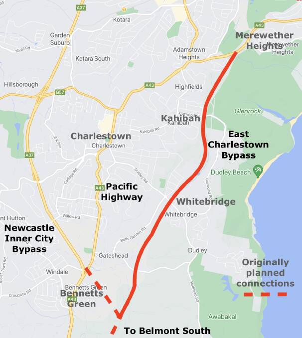 A new way: A possible route for an East Charlestown bypass.