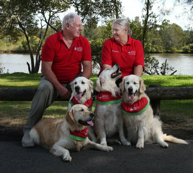 Long-time involvement: Ralph and Trish Carlier, volunteers who train Delta Therapy Dogs. Picture: Simone De Peak