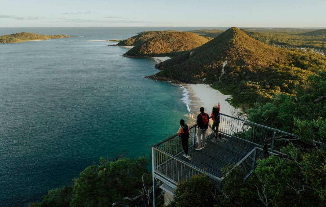 The Tomaree Coastal Walk in Port Stephens stretches from Tomaree Head to Birubi Point. 